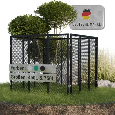Produktbild von Heimfleiss Komposter Metall 450L Schwarz – Kompostkorb, wetterfest & langlebig