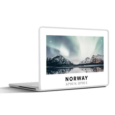 Produktbild von MuchoWow® Laptop Aufkleber Sticker Cover Norwegen - Nordlichter - Wasser 30x21 cm - Sticker für Laptop - Selbstklebend