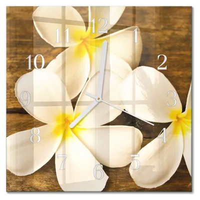 Immagine prodotto di Orologio da parete Tulup Glasuhr, orologio da cucina, vetro vero, 30x30 cm, design moderno e decorativo, silenzioso, lancette bianche, motivo floreale