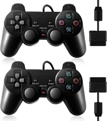 Image de Manette filaire pour PS2, PS1 et PSX, câble de 1,8 mètre