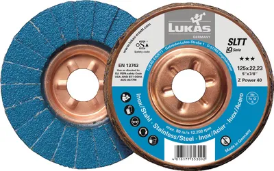 Produktbild von Fächerscheibe SLTT Z Power Ø 115 mm Körnung 40 flach INOX Zirkonkorund