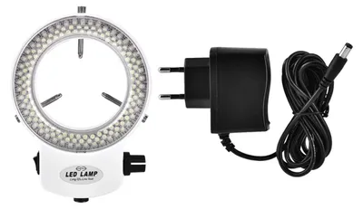 LED-Ringlicht 144 Perlen, einstellbare Helligkeit, für Mikroskop und Kamera