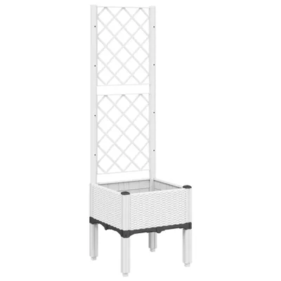 Produktbild von Pflanzkübel mit Rankgitter Weiß 40x40x142 cm PP