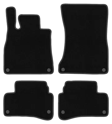 Produktbild von Velours-Fußmatten für Mercedes S W222 2013-2020 (Limousine) – 4-tlg, Schwarz, passgenau – Wielganizator BASIC