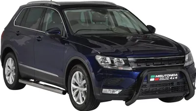 Zdjęcie produktu dla Listwa ochronna przedniego zderzaka do VW Tiguan Allspace 2017-2021 ø76 mm stalowa czarna