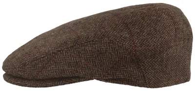 Hut-Breiter leichte Flatcap im Fischgrät-Muster in braun