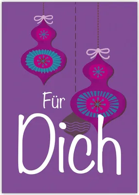 Produktbild von Schöne Weihnachtskarte mit Weihnachtskugeln, lila: Für Dich