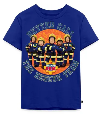 Produktbild von Spreadshirt Feuerwehrmann Sam™ Better Call The Rescue Team Kinder Premium T-Shirt, 134/140 (8 Jahre), Royalblau