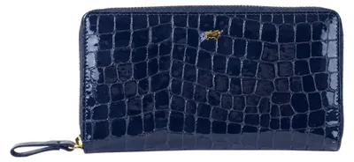 Produktbild von Portemonnaie VERONA Reißverschluss-Geldbörse 18 Kartenfächer blau Damen - Leder