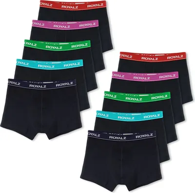 Produktbild von ROYALZ Unterhosen Herren Boxershorts men 10er Pack klassisch für Sport und Freizeit, 10er Pack (95% Baumwolle / 5% Elasthan)