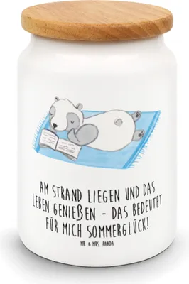 Produktbild von Mr. & Mrs. Panda Dose Sommerglück - Weiß - Geschenk, Summer Feelings, Sommer, zuckerdose, Sommergefühle, Strand, Blühende Blumen, Sommerprodukte, Kuscheln, Keksdose