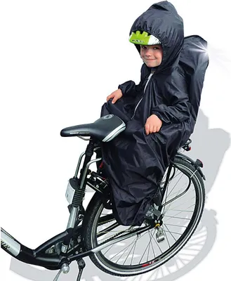 Produktbild von Regencape für Fahrradkindersitz aus 100% Nylon, schwarz