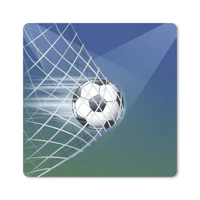 Produktbild von MuchoWow® Mauspad Mousepad Eine Illustration eines Fußballs im Netz - Jungen - Mädchen - Kinder 30x30 cm - Mousepads - Maus Mat - Pad - Mausunterlage - Gaming