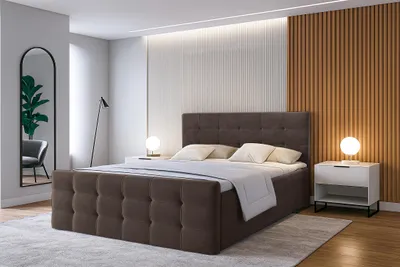 Produktbild von AX LIVING Bett mit Bettkasten 160x200 cm Argentaro Boxspringbett braun