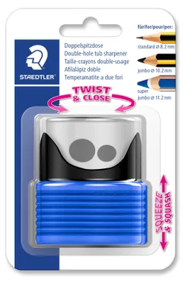 Produktbild von Staedtler 513 007, Manueller Bleistiftspitzer, Schwarz, Blau, 1,12 cm, 8,2 mm