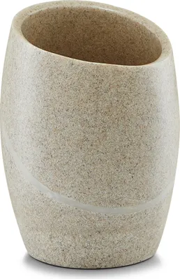 Produktbild von Zeller Zahnputzbecher, Steinoptik, beige, Polyresin 8,4x8,4x11