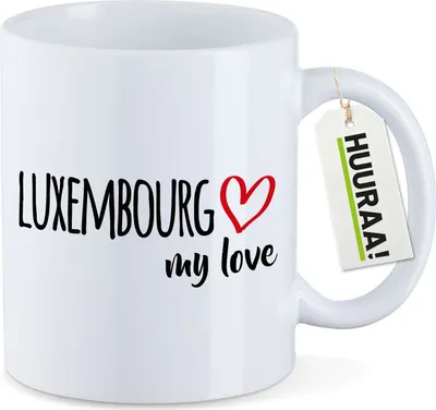 Produktbild von Huuraa Kaffeetasse Luxembourg my love 330ml Weiß Keramik Kaffeebecher Geschenkidee