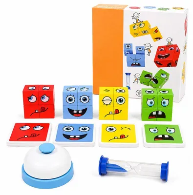 Produktbild von Gesichts‑Zauberwürfel Kinderspiel, lustiges Brettspiel für Kinder, Lernspiel für 3+, Familien‑Gesellschaftsspiel zur Förderung der Konzentration