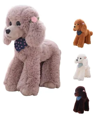 Obrázok produktu pre Plyšová hračka, pudel, pes, s šatkou, 30 cm, sivá
