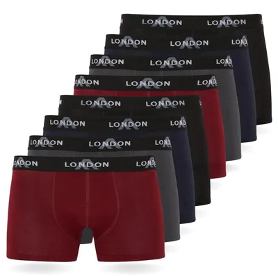Productafbeelding van FM London, 4-delige set hipster boxershorts voor heren, met elastische tailleband