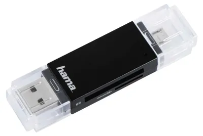Immagine prodotto di Hama "Basic" USB 2.0 OTG - Lettore di schede (SD, microSD, SDHC, microSDHC, SDXC, microSDXC) - USB 2.0