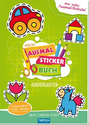 Produktbild von Trötsch Bastelbuch Mein Ausmal Sticker Buch Kindergarten