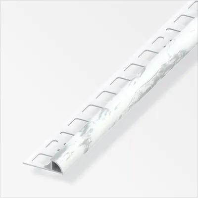Produktbild von alfer Viertelkreisprofil PVC glatt weiß marmor