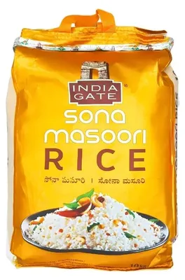 Zdjęcie produktu dla Ryż średnioziarnisty India Gate Sona Masoori Rice 5 kg - lekki aromatyczny