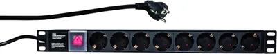 Image de Logilink Bâti de prises 19" 8x avec interrupteur marche/arrêt