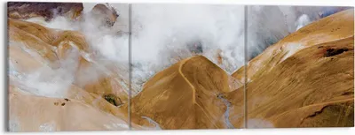 Produktbild von Bild auf Leinwand - Leinwandbild - 3 Teile - Berge Wolken Landschaft - 150x50cm - Wand Bild - Wanddeko - Wandbilder - Leinwanddruck - Bilder - Wanddekoration - Leinwand bilder - CA150x50-4711