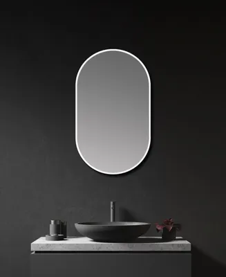 Obrázok produktu pre Nástenné zrkadlo Talos Design zrkadlo oválne biele 45 x 75 cm - Kúpe??ové zrkadlo s kvalitným celohliníkovým rámom v matnej bielej farbe - Kúpe??ové zrkadlo