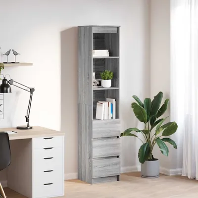 Obrázek produktu pro vidaXL Highboard Grey Sonoma 37,5x35x180 cm Materiál na bázi dřeva