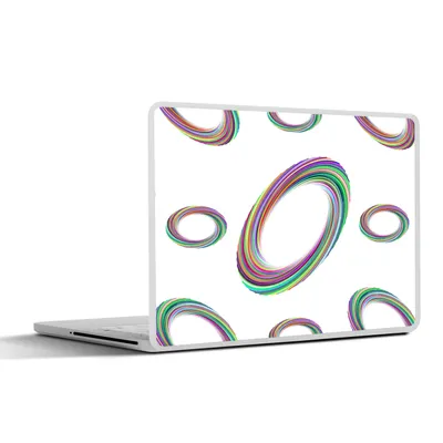 Produktbild von MuchoWow® Laptop Aufkleber Sticker Cover Ring - Regenbogen - Muster 36.5x27.5 cm - Laptop-Sticker