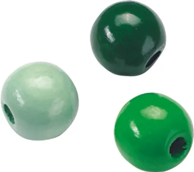 Produktbild von Holzperlen 12mm VE=5x30 Stück grün