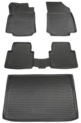 Produktbild von Gummi Kofferraumwanne + Fußmatten Set für Opel Crossland, Bj. 3/2017-