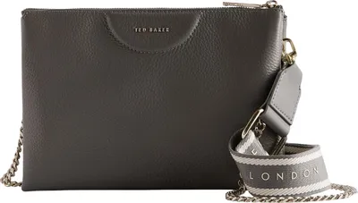 Image de Ted Baker Cuir sac à épaule bandoulière sac à épaule Esille Webbing Crossbody Bag Mid - Grey gris
