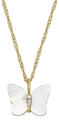 Produktbild von Fossil JF04424710 Damen Collier Schmetterling Edelstahl Gold 46 cm
