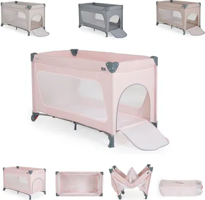 Produktbild von Cangaroo Reiselaufstall One Touch Räder Seiteneingang Matratze klappbar Tasche rosa