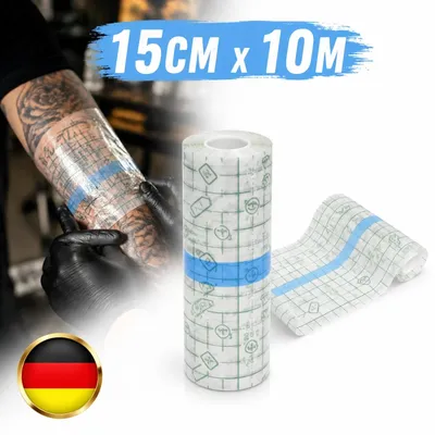 Productafbeelding van 1 rol tatoeagefolie, doucheplak, 15 cm x 10 m, waterdicht, transparant, huidbescherming