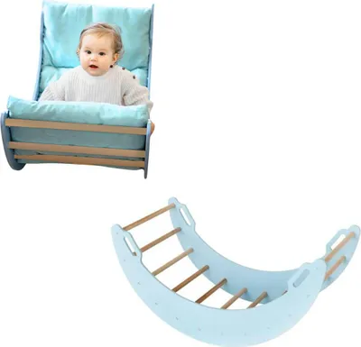 Obrázok produktu pre Drevená hojdačka "Mesiac" | Šplhací trojuholník pre deti | Montessori hračky | Detské ihrisko Rockerboard