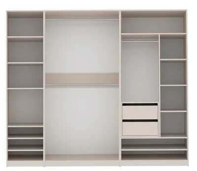 Produktbild von Marmex TRES F Kleiderschrank ohne Türen, 101/190x206x51 cm, graubeige cashmere
