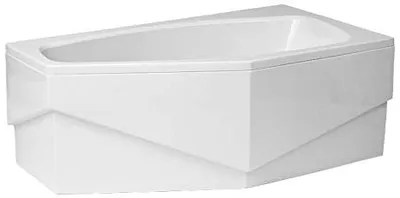 Produktbild von BADLAND Eckbadewanne Badewanne Marika RECHTS 140x80 mit Acrylschürze, Füßen und Ablaufgarnitur GRATIS