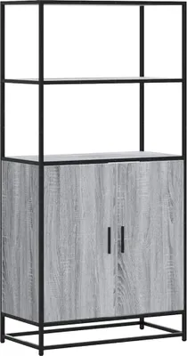 Obrázok produktu pre Vysoká skrinka sivý dub sonoma 68x35x139cm kompozitné drevo+kov
