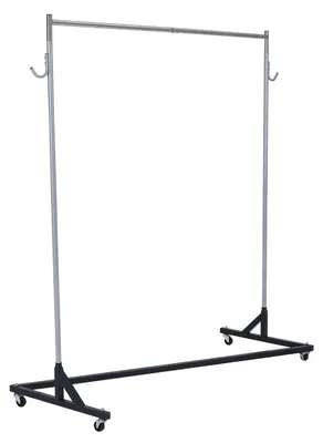 Produktbild von Mobiler Kleiderständer auf Rollen - Schwerlast Garderobenständer - Eisenrahmen - 360° Lenkrollen - Kommerzieller Kleiderwagen - Platzsparende Nestbasis - 150x50x160 cm