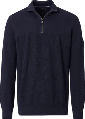 Produktbild von CASAMODA Herren Strick-Troyer Zipper Regular Baumwolle Marine 6XL
