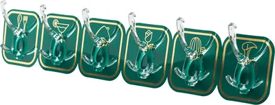 Image de Longue bande de crochets pour fixation murale, sans trace, en plastique fortement adhésif, pour la cuisine Vert