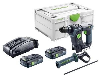 Produktbild von Festool BHC 18-Basic Akku Bohrhammer 18 V 1,8 J SDS Plus Brushless + 2x Akku 4,0 Ah + Schnellladegerät + Systainer