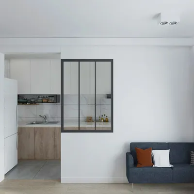 Produktbild von Innenfenster 3-teilig, 93x130 cm, Stahl Schwarz, Glas klar, Industriestil, Loftstil