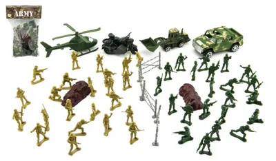 Produktbild von Set Soldaten mit Zubehör Kunststoff auf Karte 18x26cm