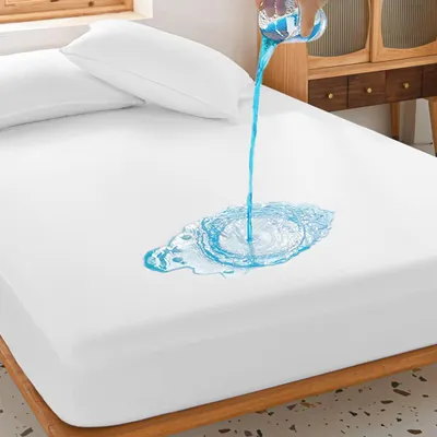 Image de Lot de 2 housses de matelas imperméables, respirantes et silencieuses, de dimensions 90x200 cm, pour lits d'enfants